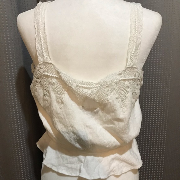 NWT Boho Topshop Vanilla Crochet Belted Crop Top - Picture 6 of 8